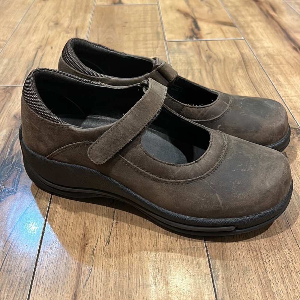 Dansko Leather Brown Courtney Mary Jane Sandals 37 (6.5-7 US)~Nice